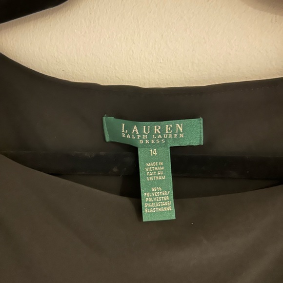 Ralph Lauren black ruched knee length dress size 14 - Picture 2 of 2